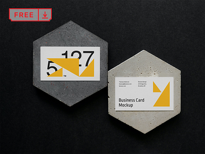 Free Two Business Cards on a Concreate Mockup branding business card corporate design download free freebie identity logo mockup psd template typography