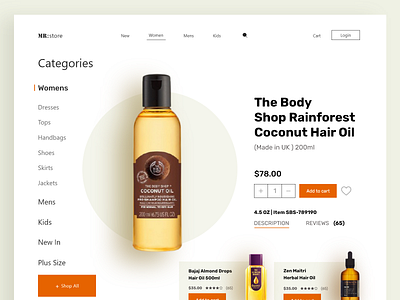 ecommerce website design clean ui graphic design hair oil home page interface landing page masud mrstudio oil oil painting shop shopify shopify store store design ui design web webdesign website website design