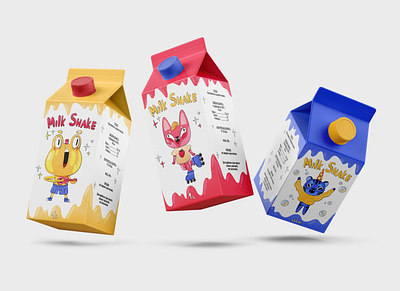 Character design for milkshakes "Fruit animals" characterdesign childrens illustration design digital illustration graphic design illustration illustration art illustrator milkshake package design packaging design product design