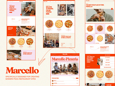 Marcello - Pizza Restaurant Theme colorful creative fast food layout pizza pizzeria restaurant shop template theme ui urban wordpress