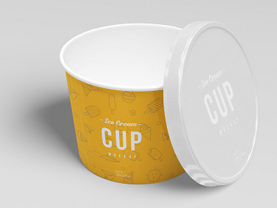 3oz Ice Cream Cup Mockup Set branding bucket can cold container corporate cream cup design dessert dinnerware food frozen hand ice ice cream icecream lids mock up mockup