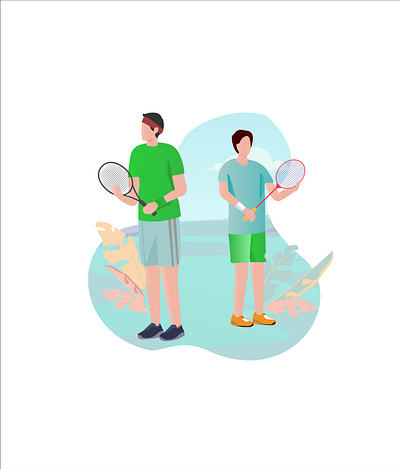 Tennis and Badminton players 2d charecter design adobe illustrator characterillustration charecterdesign design flat illustration graphic illustration illustrations for website vector