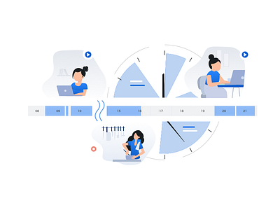 flexible time tracking design flat illustration minimal ux website