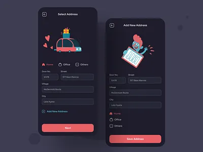 Kids Clothe Address Dark Mode address clothe ios iosapp kid mobile sunny thecruze ui uiux