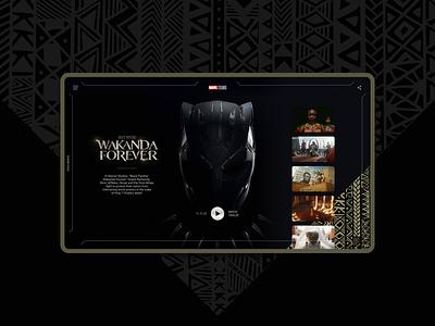 Black Panther Wakanda Forever Website design black comics film marvel marvelstudios movie panter ui ux web