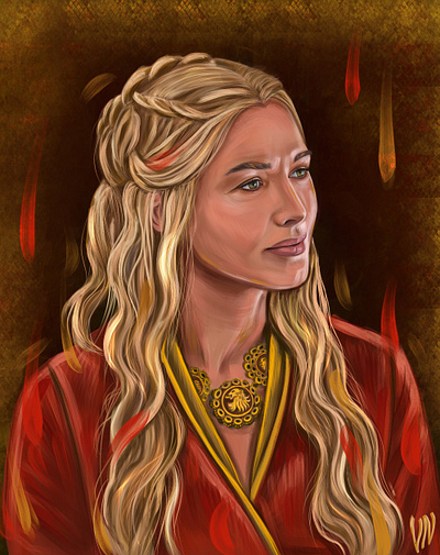 Portrait of Cersei Lannister from the TV series Game of Thrones film game art gameofthrones illustration illustrator portrait procreate