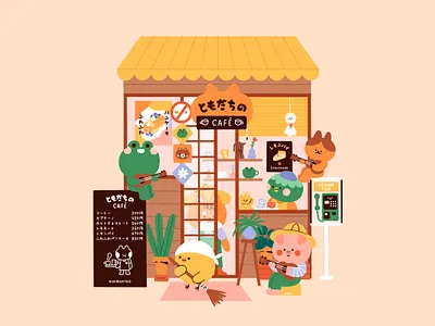 Café of friends cafe café characters coffee coffee shop japan storefront