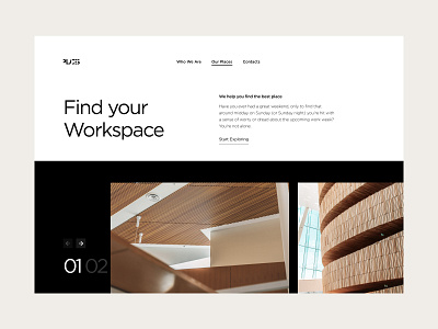 PLACES Hero Page app clean design interface pure ui ux web