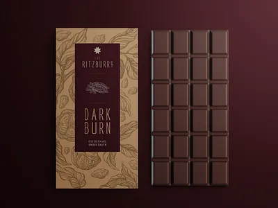 RITZBURRY-DARK BURN Chocolate Packaging Design brand brand identity chocolate chocolate packaging package package design package designing