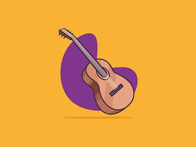 Acoustic Guitar Vector acoustic guitar colorful drawing guitar guitar icon guitarist instrument minimalist guitar music music vector musician vector vector art vector illustration