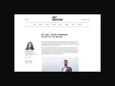 Ukrainian magazine - redesign. Art now animation app clean design graphic design minimal ui ux web website