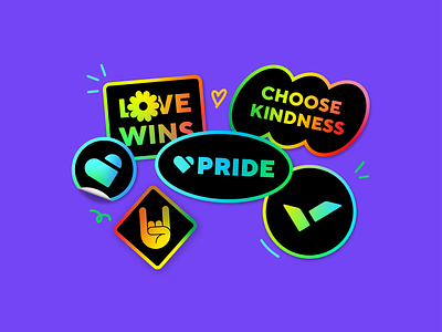 Wrike with Pride Month brand branding design graphic design illustration month pride sticker wrike