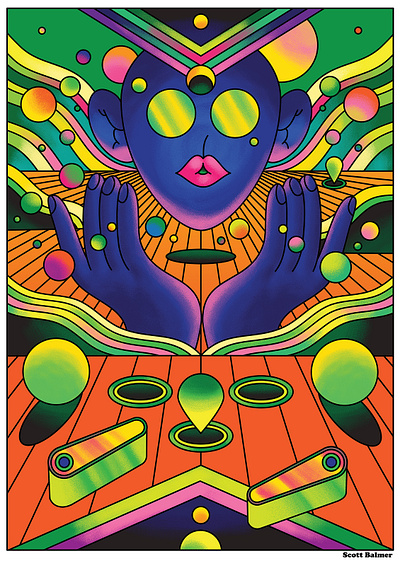 vector artwork advertising art direction bold bright character design color colour design graphic illustration psychedelic psychedelic art retro vector