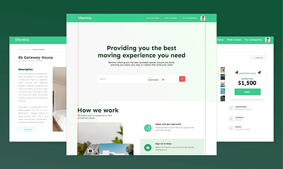 Renthia (Real estate) airbnb booking branding design homepage landingpage minimalist realestate signup ui uxdesign web website