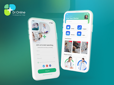 Dr.Online Professional Help app brand identity design design graphic design illustration logo ui ux webdesign