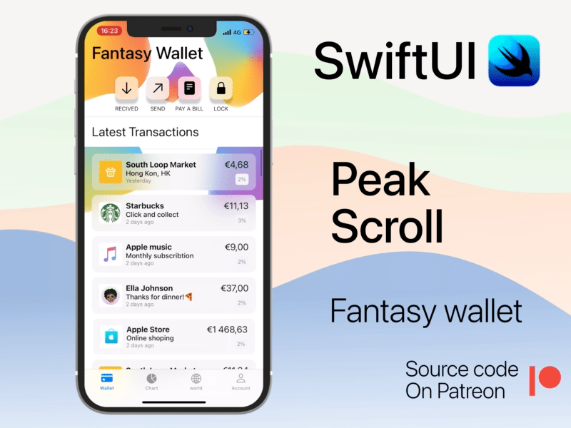Peak Scroll in swiftUI by Daniel Swift on Dribbble