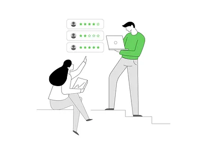 Review flat illustration minimal vector