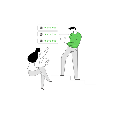 Review flat illustration minimal vector