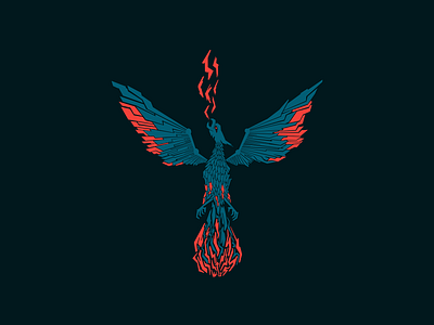 PyFi Phoenix Concept abstract animal ascend bird branding dark design fire flying gritty heraldry illustration logo mark mythical rise sharp visual identity wings