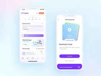 Hapday App — Breath animation app application breath breathing interface mobile app motion graphics ui ui design