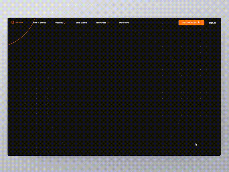 Uhubs landing page website