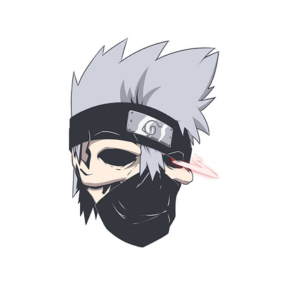 Kakashi from Naruto art ink kakashi logo manga naruto skeleton sketch skull イラスト イラストレーター