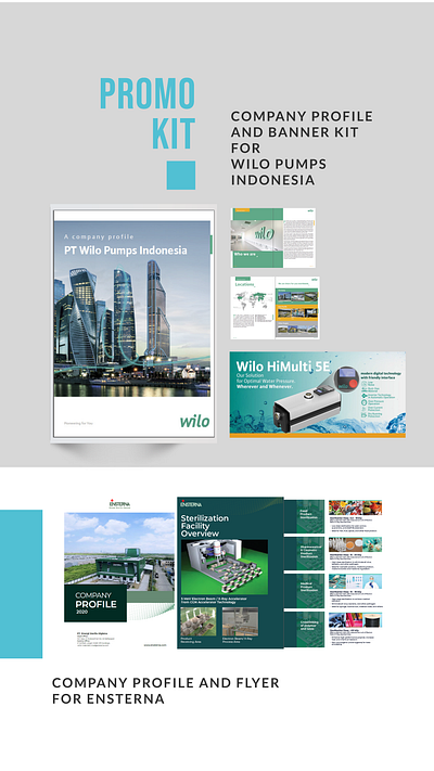 Company Profile and Banner Kit Wilo Pumps Indonesia banner ads company profile layouts minimal