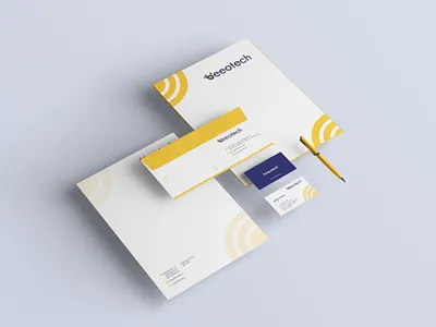 Beeotech Stationary bee bee logo brand identity branding business card design businesscard design folder letterhead logodesign stationary stationary design technology