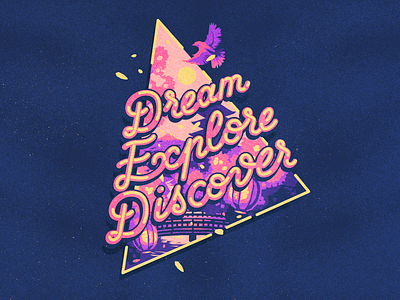 Dream explore discover calligraphy curves font handletter handletters illustration lettering type typography vector