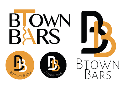 BTOWN Bars Logo adobe photoshop bar black branding corkscrew design illustration logo logo design logodesign orange sticker