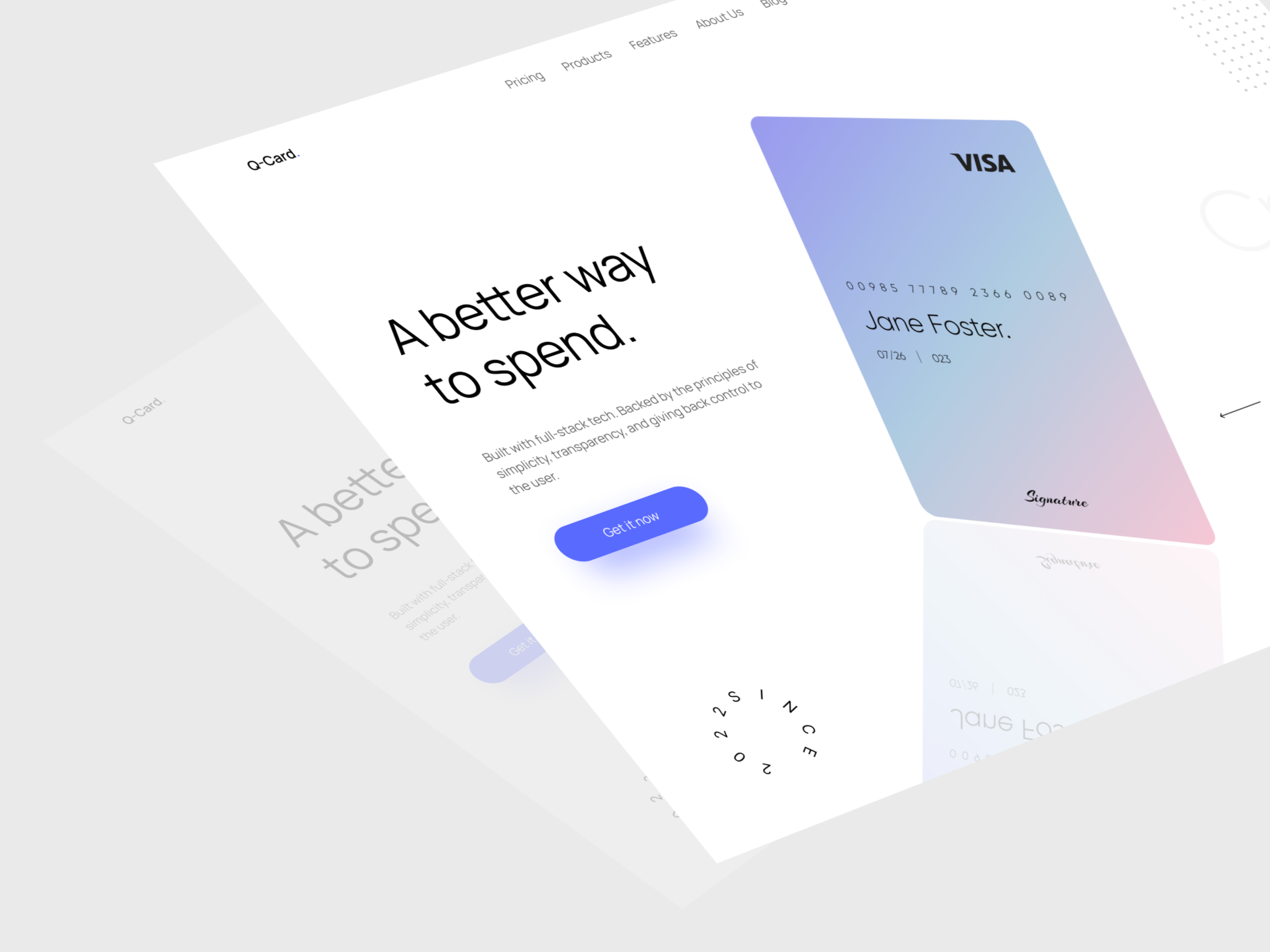 QCard Credit Card Landing Page by Saud Ali on Dribbble