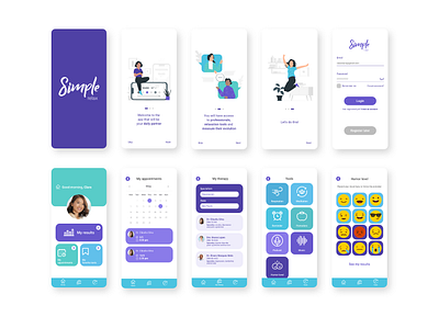 Simple relax app anxiety app design meditation app ui ux