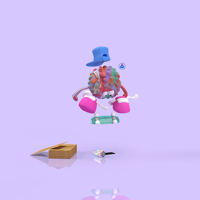 EPIC CAN JUMP 3d 3d art character character design grafitti illustration skate skateboard skater
