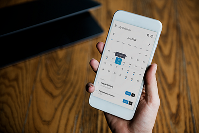 calendar mockup adobe xd design flat ui