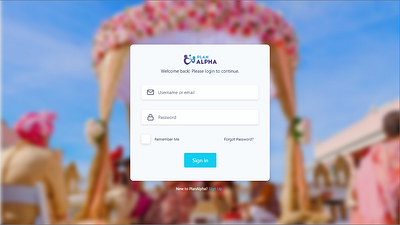 Plan Alpha Login Page adobe xd design flat ui