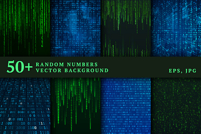 Matrix style backgrounds set background binary blue code data design encoded graphic design green matrix number random stream wallpaper