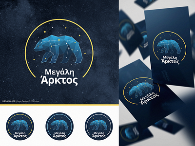 Ursa Major | Logo Design animal logo bear circular constellation courses education gradients logo design low poly modular stars ursa major