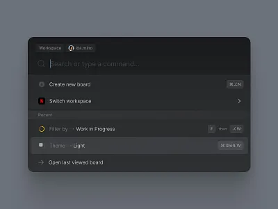 ⌘K component design system keyboard modal quick access quick search shortcuts workspace