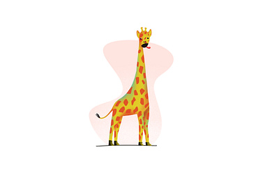 Funny Giraffe animal dribbble funny giraffe hello illustration illustration digital jirafa minimalist orange procreate sketch texture ui