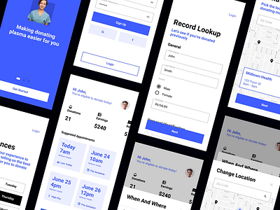 Plasma Donation App animation app branding mobile ui ux