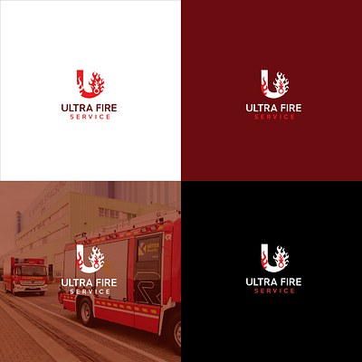 Ultra Fire Service logo logo design logo design concept