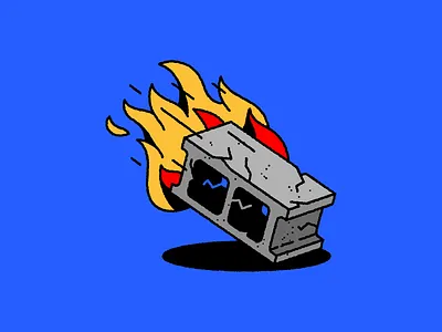 🧱🔥 banksy brick character concrete doodle eggdoodle enamelpin fire flame houe icon icondesign illustration lettering protest riot sticker tattoo