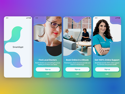 Doctors Smart Appointment app appointment booking app doctor app doctor appointment health app healthcare healthcare app intro screen ios app design modern design neomorphism ui ux ui design uiux ux design