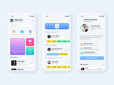 Smart Appointment app appointment booking app doctor app doctor appointment health app health care ios app design medical app minimalism mobile ui modern neomorphism ui ui ux ui design user experience user interface ux design