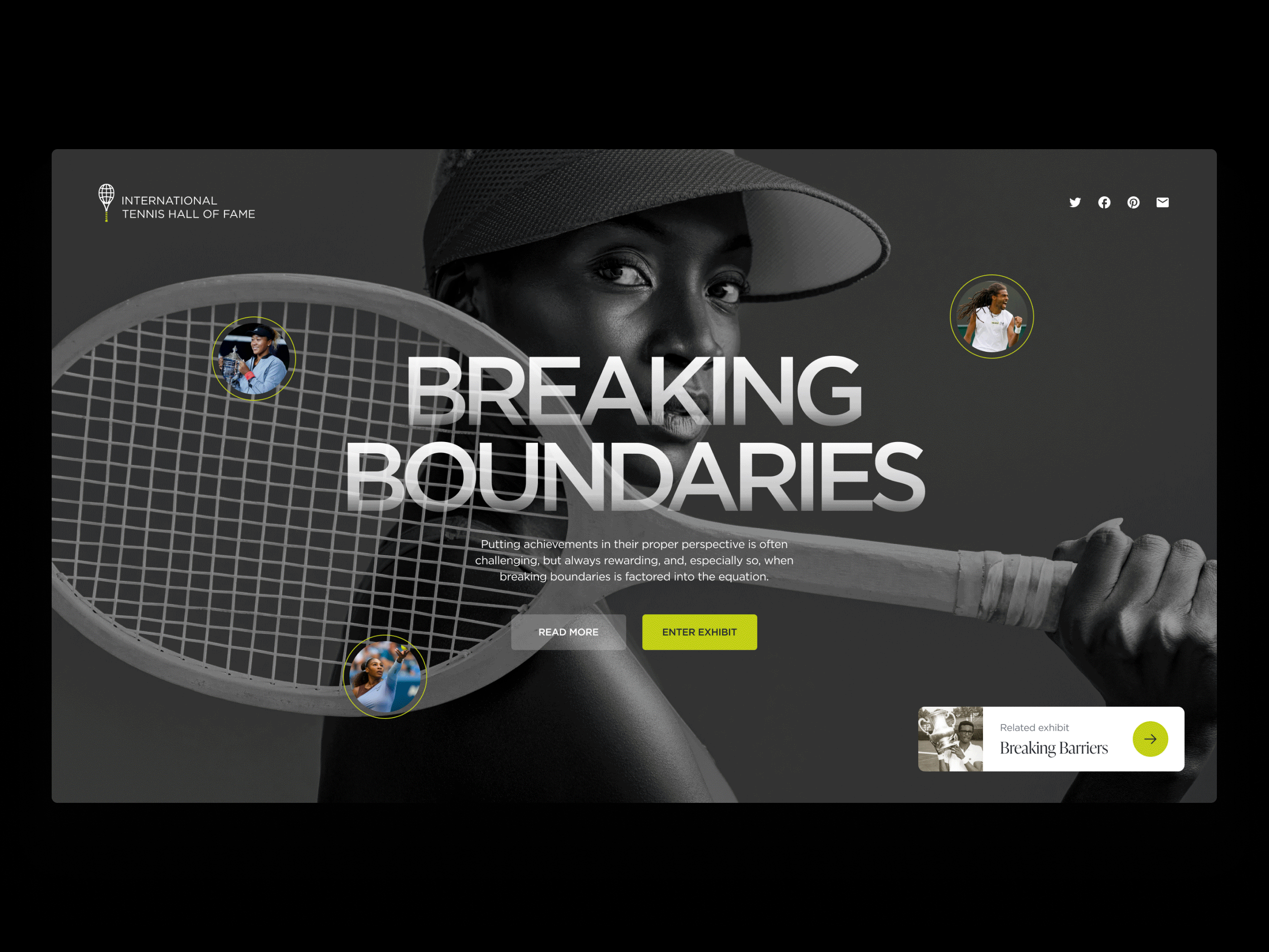Breaking Boundaries exhibit ui web design website