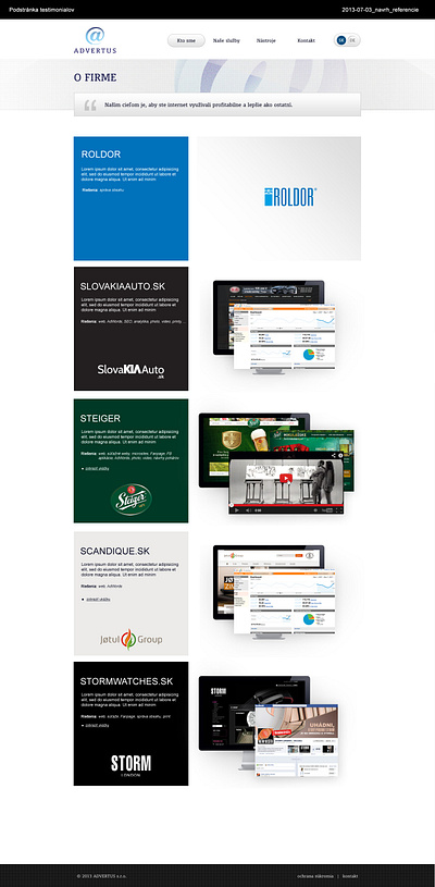 Advertus - redesign of testimonials design testimonials webdesign