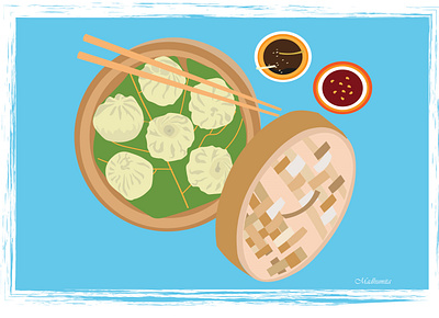 Dumplings comfort food delicious digital art dumpling food illustration