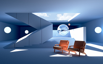 Study 03 - Berlin Inspired 3d 3d art architecture c4d clean design digital art redshift