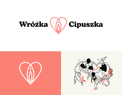 Wróżka Cipuszka - blog logo blog blogger branding girl girl illustration girl logo girl power girls grl pwr gynecologist gynecology heart heart logo logo logo design logotype period pussy vagina