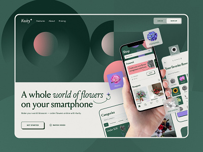 Flower Store App Landing Page app branding business customer experience design florist flowers graphic design home page interface landing page mobile app ui user experience ux web web design web marketing website